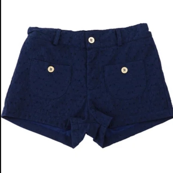 NWT Busy Bees Miss Bee Shannon Navy Eyelet Shorts size 14 - Picture 1 of 3